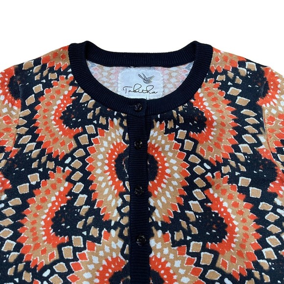 Tabitha Anthropologie Womens Odval Geometric Print Cardigan Sweater Size Small S - Picture 4 of 12